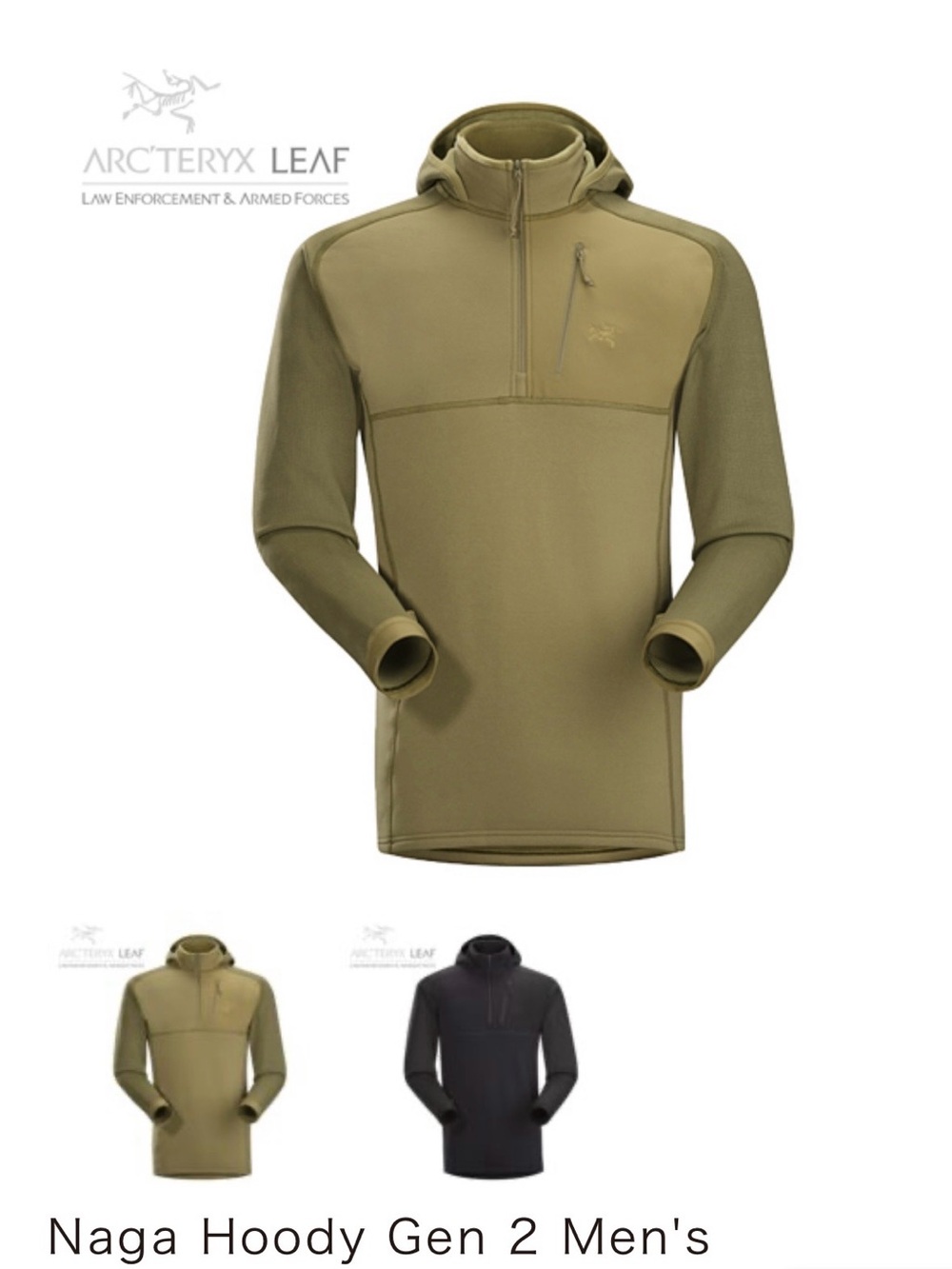Arc'teryx Naga Hoody Gen 2 Men's Hooded Pullover - Olive Drab